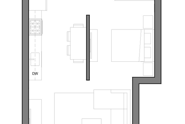 Studio, 1 bath, 706 sqft, $2,850, Unit 308