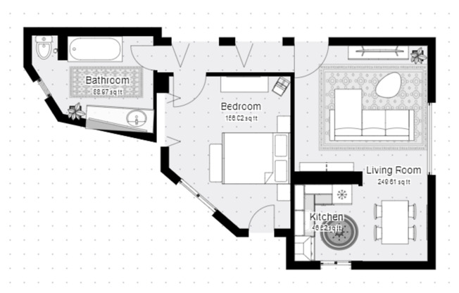 1 bed, 1 bath, 675 sqft, $1,195