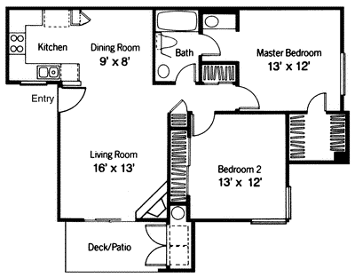 2 beds, 1 bath, 875 sqft, $2,895