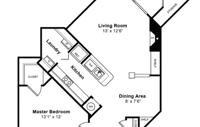 1 bed, 1 bath, 841 sqft, $1,917, Unit 12-106