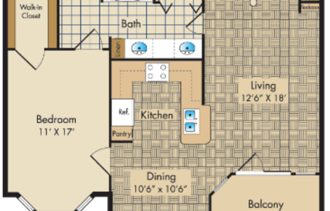 1 bed, 1 bath, 908 sqft, $1,595