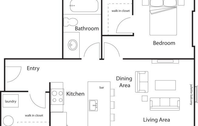 1 bed, 1 bath, 606 sqft, $1,960