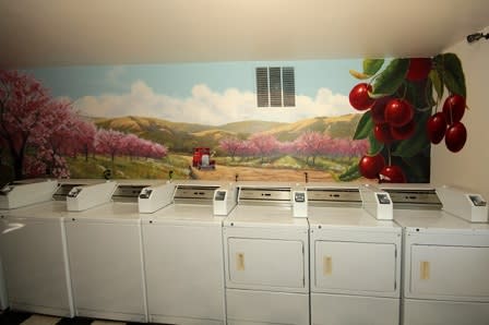 Country Club Villa Apartments Laundry Room - Mural Depicts old Santa Clara County