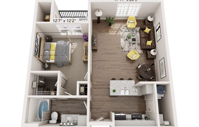 1 bed, 1 bath, 822 sqft, $1,615, Unit 4204
