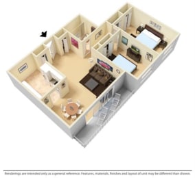 2 beds, 1 bath, 940 sqft, $1,114