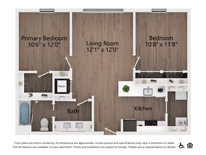 2 beds, 1 bath, 840 sqft, $2,125