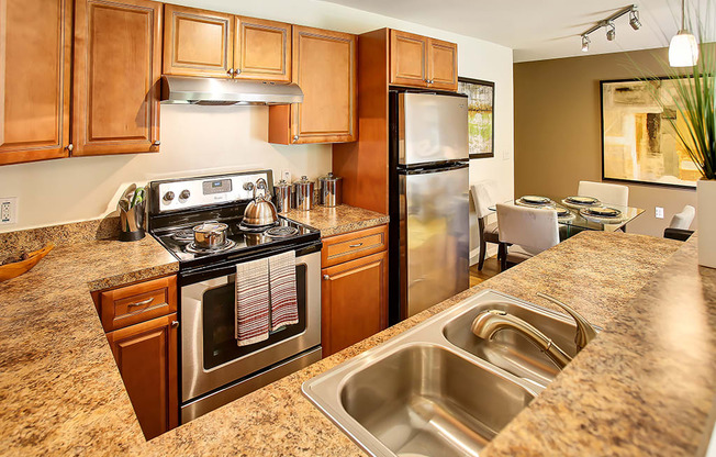 Fully Furnished Kitchen With Stainless Steel Appliances at The Crest at Princeton Meadows, New Jersey