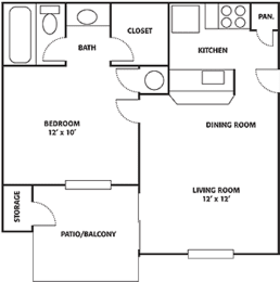 1 bed, 1 bath, 532 sqft, $1,307