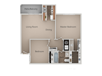 2 beds, 1 bath, 820 sqft, $1,546