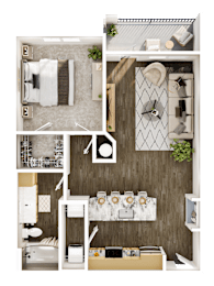1 bed, 1 bath, 782 sqft, $1,435