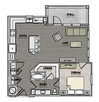 1 bed, 1 bath, 891 sqft, $1,941