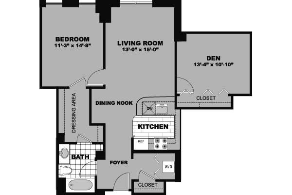 1 bed, 1 bath, 991 sqft, $2,972, Unit 208