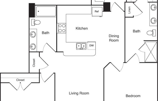 2 beds, 2 baths, 1,290 sqft, $2,283, Unit 354