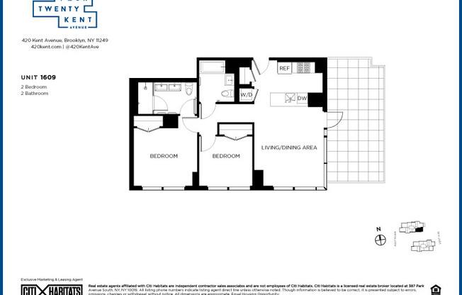 2 beds, 2 baths, $7,499, Unit 1609