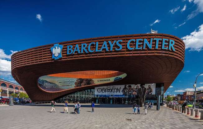the front of the barclays center in the city at The Paxton, Brooklyn, New York