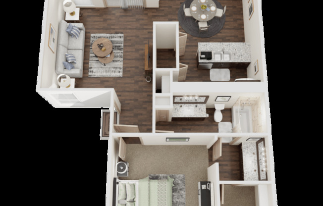 1 bed, 1 bath, 890 sqft, $1,540