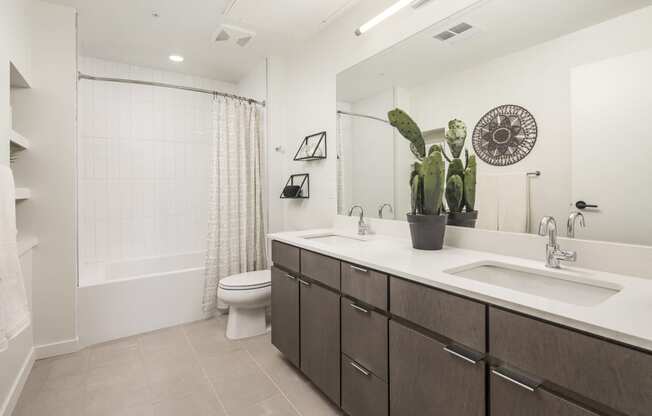 a bathroom with a sink and a toilet and a shower