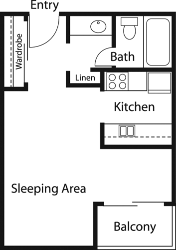 Studio, 1 bath, 409 sqft, $1,699, Unit S118