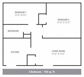 2 beds, 1 bath, 750 sqft, $2,075