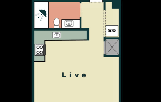 Studio, 1 bath, 440 sqft, $1,265, Unit 159-306