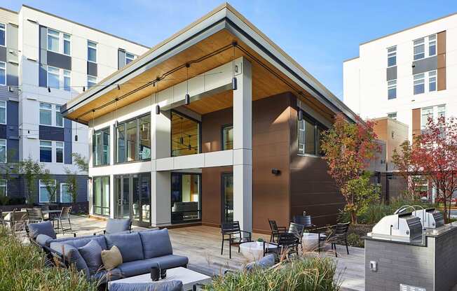 Courtyard Clubhouse at Postmark Apartments, Shoreline Washington