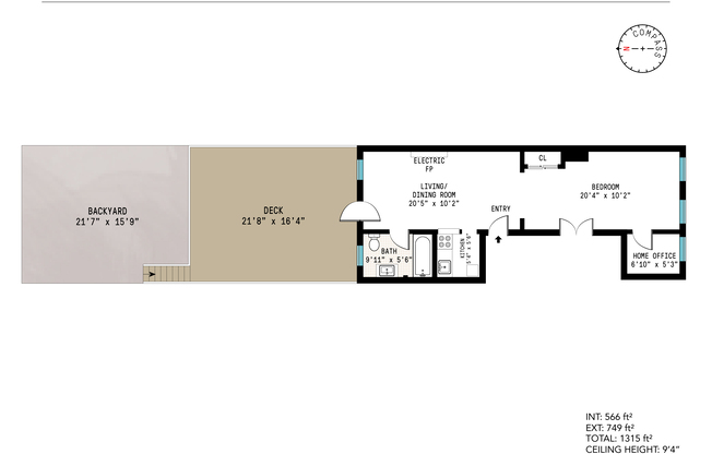 2 beds, 1 bath, $3,200, Unit 2