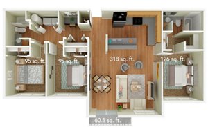 3 beds, 2 baths, 1,223 sqft, $1,918