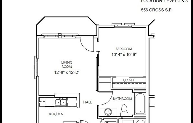 1 bed, 1 bath, 560 sqft, $1,399