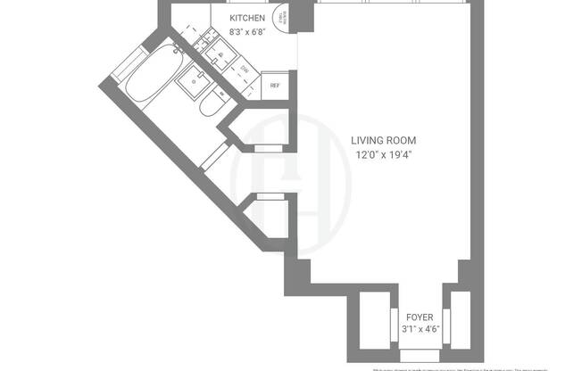 Studio, 1 bath, $3,200, Unit 14M