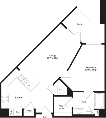 1 bed, 1 bath, 723 sqft, $3,027, Unit 115
