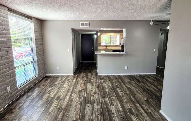 2x2 Downstairs Bryten Upgrade Living Room at Mission Palms Apartment Homes in Tucson AZ