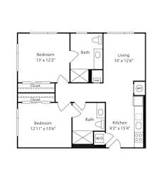 2 beds, 2 baths, 930 sqft, $3,987