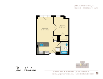 1 bed, 1 bath, 676 sqft, $3,105