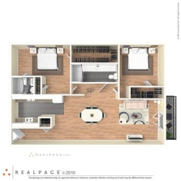 2 beds, 2 baths, 890 sqft, $1,495