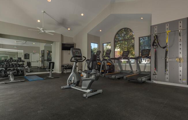 fitness center at Residences of Preston Park, Plano apartments