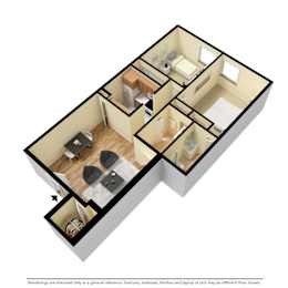 2 beds, 2 baths, 864 sqft, $1,099