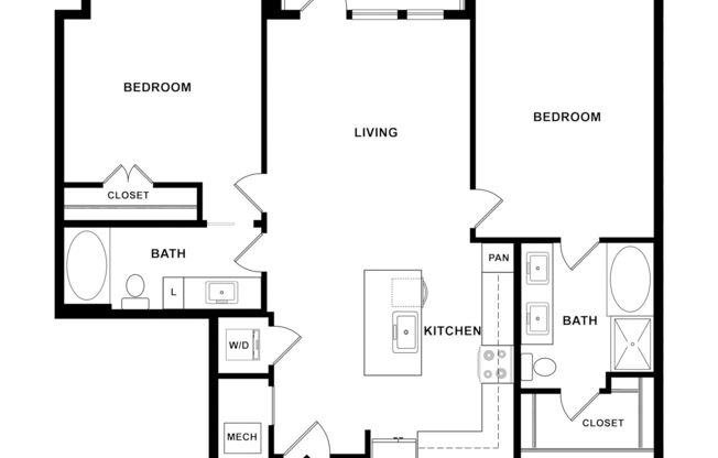 2 beds, 2 baths, 1,141 sqft, $1,925