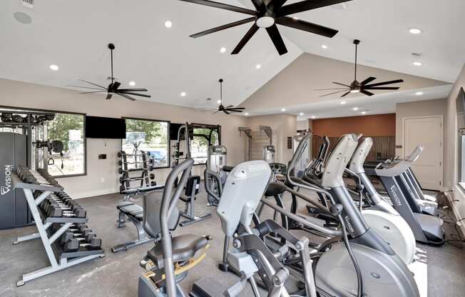 a gym with treadmills and elliptical machines  at The Sophia, Venice
