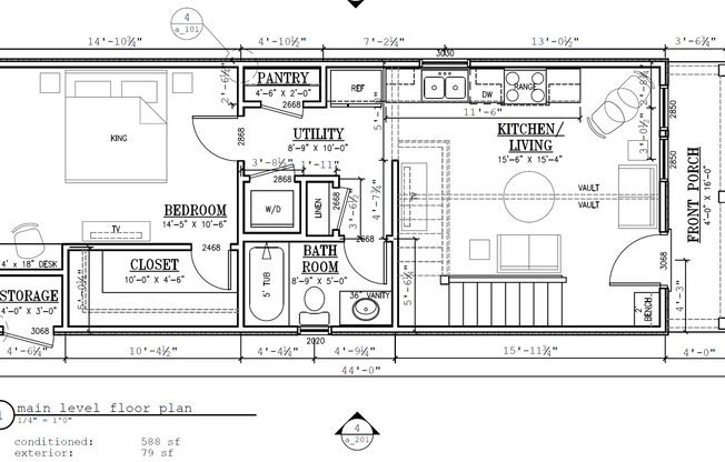 1 bed, 1 bath, 925 sqft, $1,575, Unit 3