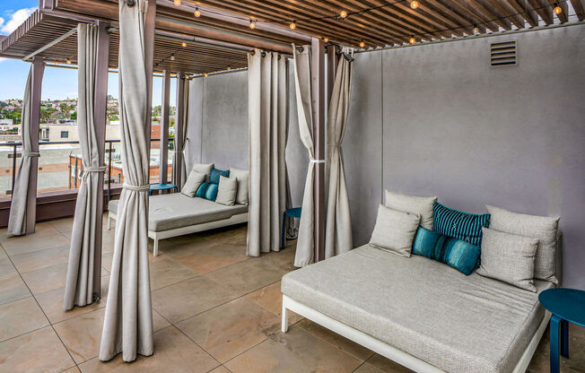 Outdoor Day Beds at AV8 Apartments in San Diego, CA