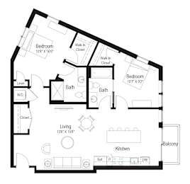 2 beds, 2 baths, 1,182 sqft, $2,618