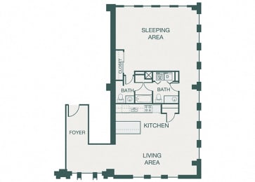 1 bed, 1.5 baths, 1,445 sqft, $2,794