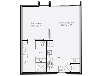 1 bed, 1 bath, 730 sqft, $2,431