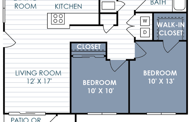 2 beds, 1 bath, 858 sqft, $2,105