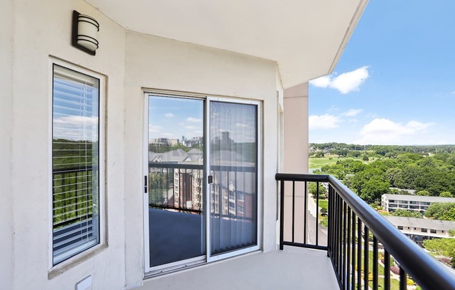 A balcony with a beautiful view.