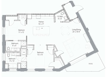 2 beds, 2.5 baths, 1,294 sqft, $2,265