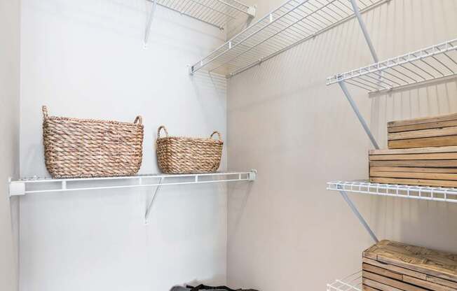 Downtown Raleigh Apartments in North Hills - Marshall Park Large closets with built in shelving