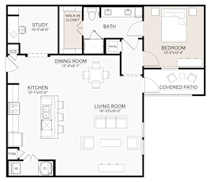 1 bed, 1 bath, 1,117 sqft, $1,729