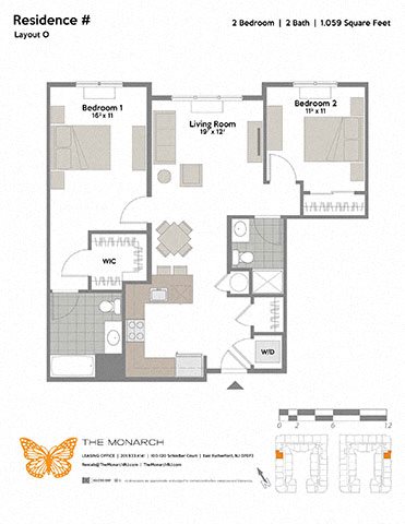 2 beds, 2 baths, 1,059 sqft, $2,955