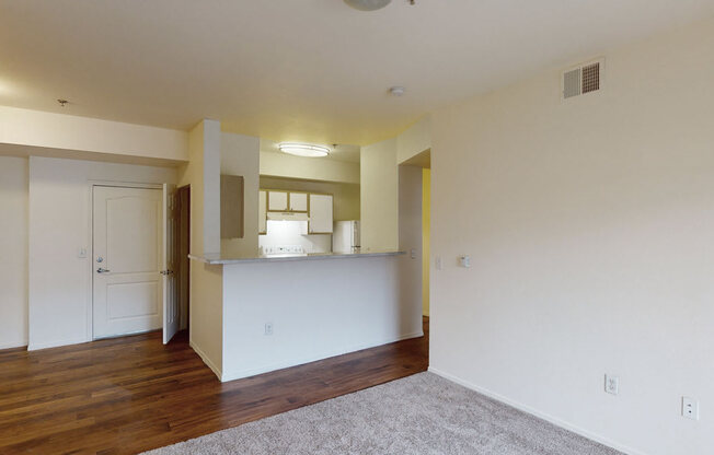 Citifront Living Room Looking into Kitchen